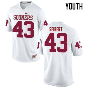Youth Oklahoma Sooners #43 Austin Seibert White Game Player Jerseys 169318-234