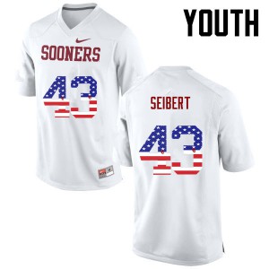 Youth OU #43 Austin Seibert White USA Flag Fashion NCAA Jerseys 295903-823