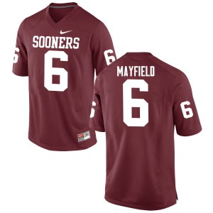 Men's Oklahoma #6 Baker Mayfield Crimson Game Stitched Jersey 523555-786