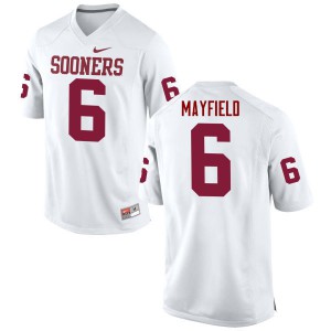 Men's Oklahoma Sooners #6 Baker Mayfield White Game Alumni Jersey 554506-712