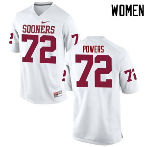 Women's Oklahoma Sooners #72 Ben Powers White Game College Jerseys 890238-160