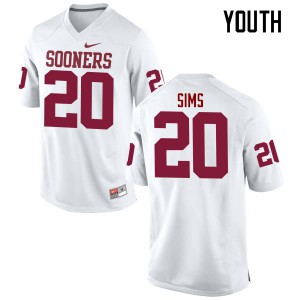 Youth Oklahoma Sooners #20 Billy Sims White Game Football Jersey 285158-452