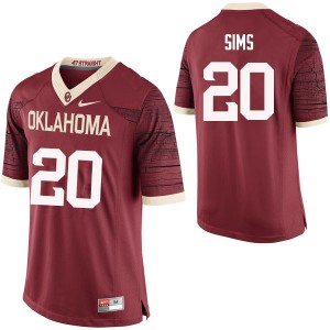 Men OU Sooners #20 Billy Sims Crimson Limited High School Jersey 648491-167
