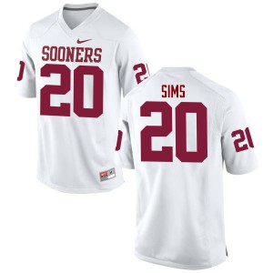 Men's Oklahoma #20 Billy Sims White Game College Jersey 524962-220