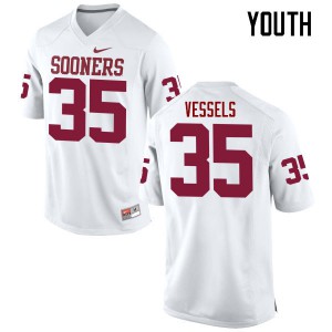 Youth Sooners #35 Billy Vessels White Game Stitch Jerseys 193232-383