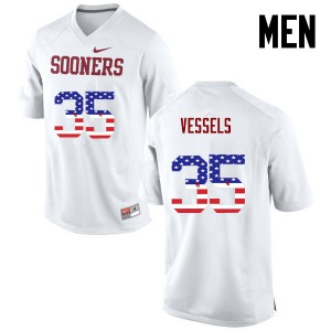 Men OU Sooners #35 Billy Vessels White USA Flag Fashion NCAA Jersey 704909-128