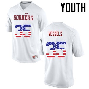 Youth Oklahoma Sooners #35 Billy Vessels White USA Flag Fashion Football Jersey 737973-108