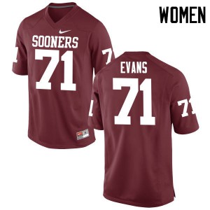 Womens Sooners #71 Bobby Evans Crimson Game NCAA Jerseys 671135-773