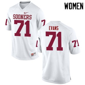 Women's Oklahoma Sooners #71 Bobby Evans White Game College Jerseys 289655-860
