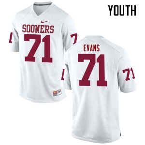 Youth Oklahoma Sooners #71 Bobby Evans White Game Embroidery Jerseys 504554-207