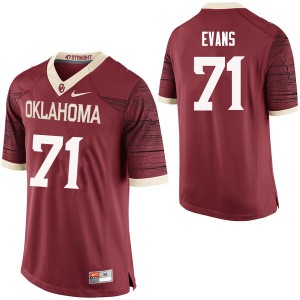 Mens Oklahoma #71 Bobby Evans Crimson Limited Stitch Jerseys 978098-706
