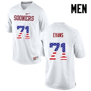 Men's OU #71 Bobby Evans White USA Flag Fashion Embroidery Jerseys 434485-555