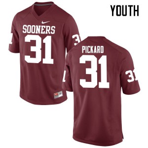 Youth Sooners #31 Braxton Pickard Crimson Game Player Jersey 180027-950