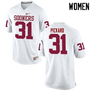 Women's Sooners #31 Braxton Pickard White Game University Jersey 654260-259