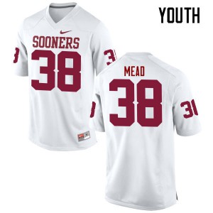 Youth OU Sooners #38 Bryan Mead White Game Stitched Jersey 711151-428