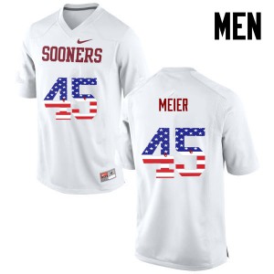 Men's Sooners #45 Carson Meier White USA Flag Fashion Alumni Jersey 136527-535