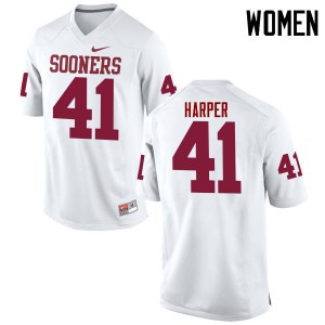 Women Oklahoma Sooners #41 Casey Harper White Game NCAA Jerseys 904504-667
