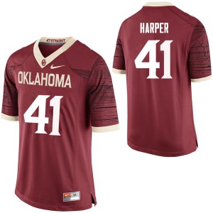 Mens Oklahoma #41 Casey Harper Crimson Limited Stitch Jerseys 338458-681
