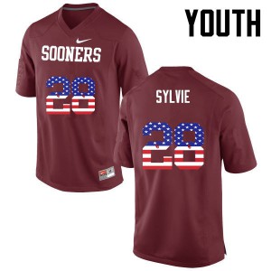 Youth Oklahoma #28 Chanse Sylvie Crimson USA Flag Fashion Embroidery Jersey 253028-963