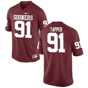 Men Oklahoma #91 Charles Tapper Crimson Game Embroidery Jersey 363975-124