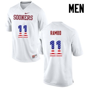Men OU #11 Charleston Rambo White USA Flag Fashion NCAA Jersey 474588-936