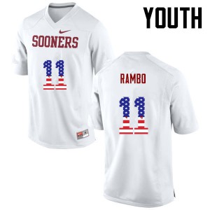 Youth Oklahoma #11 Charleston Rambo White USA Flag Fashion Football Jerseys 126878-697
