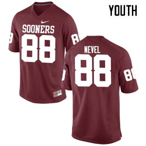 Youth OU Sooners #88 Chase Nevel Crimson Game Stitch Jerseys 282695-375