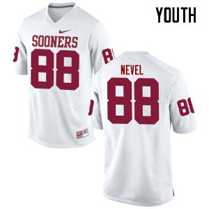 Youth OU #88 Chase Nevel White Game High School Jersey 848754-587