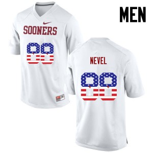 Men Sooners #88 Chase Nevel White USA Flag Fashion Embroidery Jerseys 721875-291