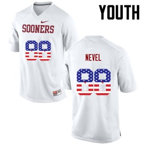 Youth OU #88 Chase Nevel White USA Flag Fashion Stitch Jerseys 384280-766