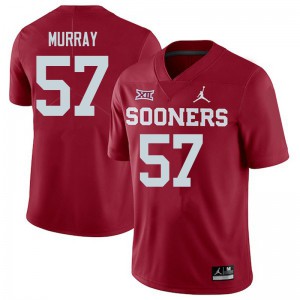 Men's OU Sooners #57 Chris Murray Crimson Player Jerseys 508937-331