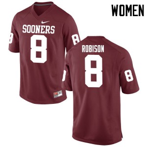 Womens OU Sooners #8 Chris Robison Crimson Game Stitch Jersey 403531-383
