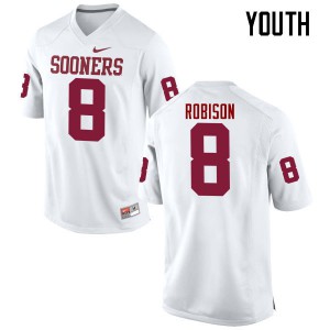 Youth Oklahoma #8 Chris Robison White Game High School Jersey 838194-709