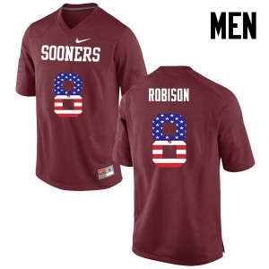 Men Oklahoma #8 Chris Robison Crimson USA Flag Fashion NCAA Jerseys 618637-242