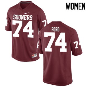 Women's OU Sooners #74 Cody Ford Crimson Game Football Jerseys 583535-747