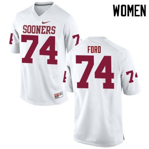 Women's OU Sooners #74 Cody Ford White Game University Jerseys 319704-443