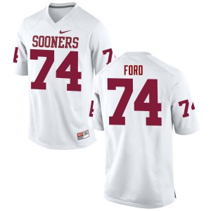 Men OU #74 Cody Ford White Game Player Jersey 786329-382