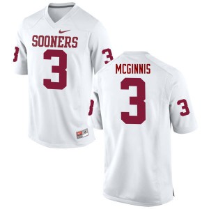 Men Sooners #3 Connor McGinnis White Game College Jerseys 610237-197