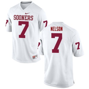 Mens Sooners #7 Corey Nelson White Game Player Jerseys 605344-679