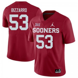Mens OU Sooners #53 Cory Bizzarro Crimson Official Jerseys 535541-635
