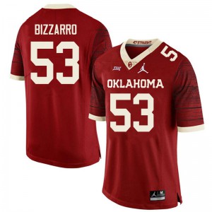 Mens Sooners #53 Cory Bizzarro Retro Red Throwback Player Jersey 996531-161