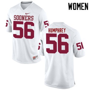 Womens Oklahoma Sooners #56 Creed Humphrey White Game Embroidery Jerseys 447412-831