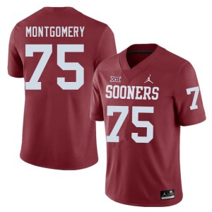 Men's Sooners #75 Cullen Montgomery Crimson Alumni Jerseys 310241-195