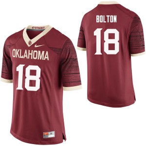 Mens OU #18 Curtis Bolton Crimson Limited Embroidery Jerseys 900969-586