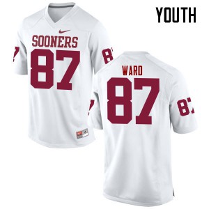 Youth Oklahoma #87 D.J. Ward White Game Player Jerseys 162457-616