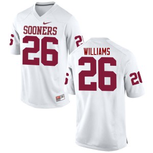 Men's Oklahoma Sooners #26 Damien Williams White Game Embroidery Jersey 373100-375