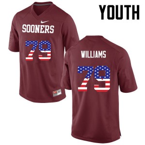 Youth OU Sooners #79 Daryl Williams Crimson USA Flag Fashion NCAA Jersey 535348-302