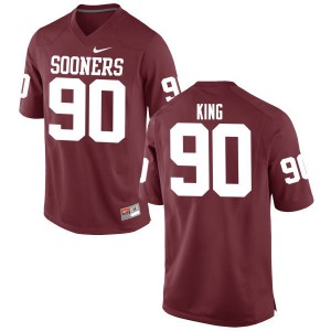 Mens Sooners #90 David King Crimson Game Football Jerseys 231451-356
