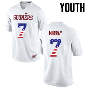 Youth Oklahoma #7 DeMarco Murray White USA Flag Fashion NCAA Jerseys 666594-575