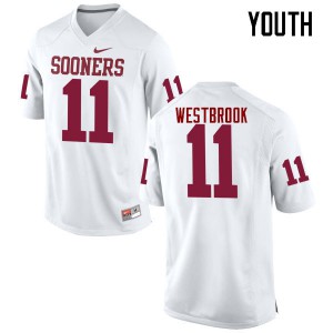 Youth Sooners #11 Dede Westbrook White Game Official Jerseys 118737-390